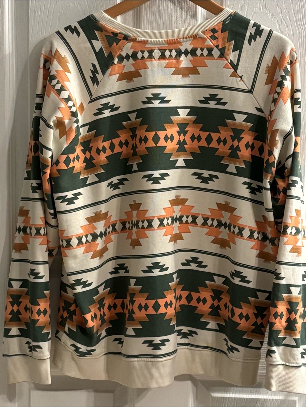 Wrangler Southwestern Aztec Logo Sweatshirt XL Fleece Pullover Western Rancher - Picture 4 of 7